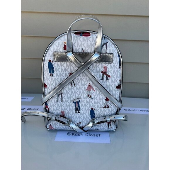 Michael Kors backpack adina medium jet set girls MK signature bright white multi main image 7